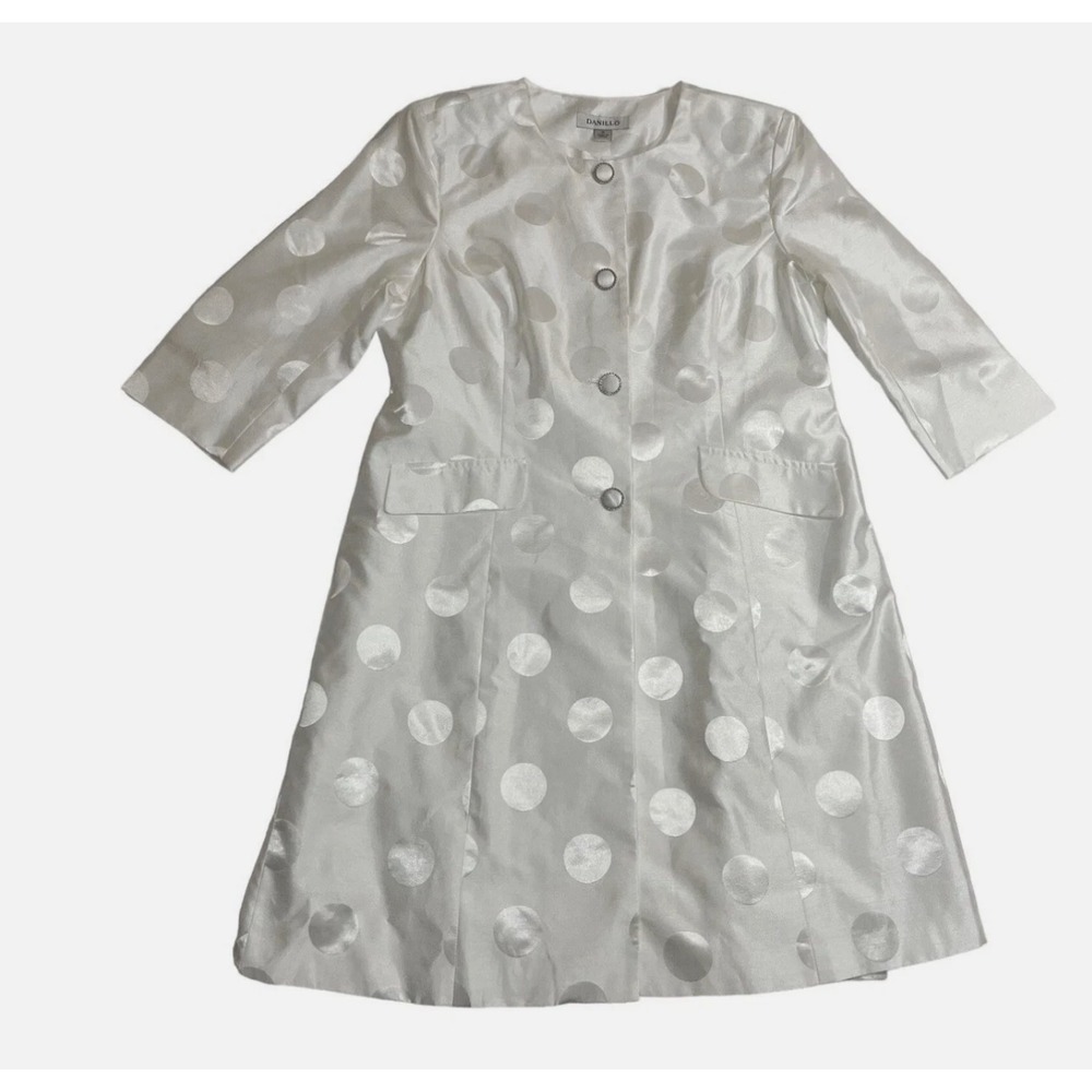 Women's Danillo Dress Jacket White Vintage Polka dot Pattern Size 22W